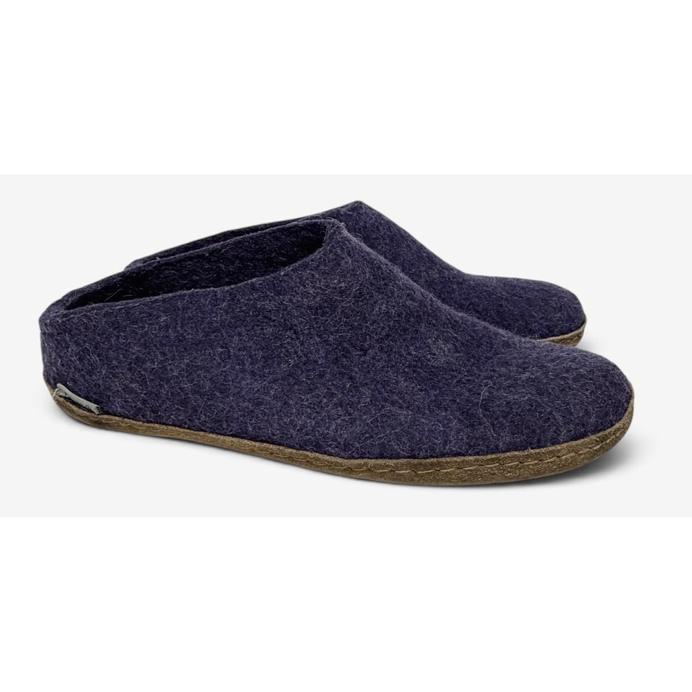 Glerups Slippers Womens 9 Purple Wool Leather Sole Comfort Cozy Shoes EU 39